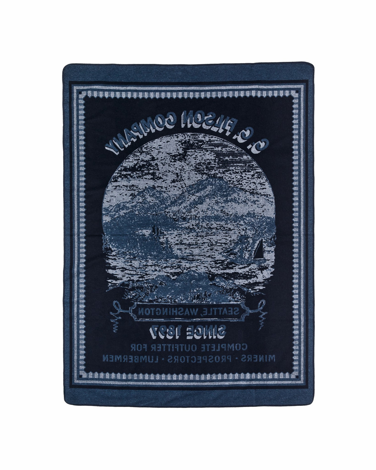 Filson Sale / Wool-blend Blanket - Navy / Mountain Sea