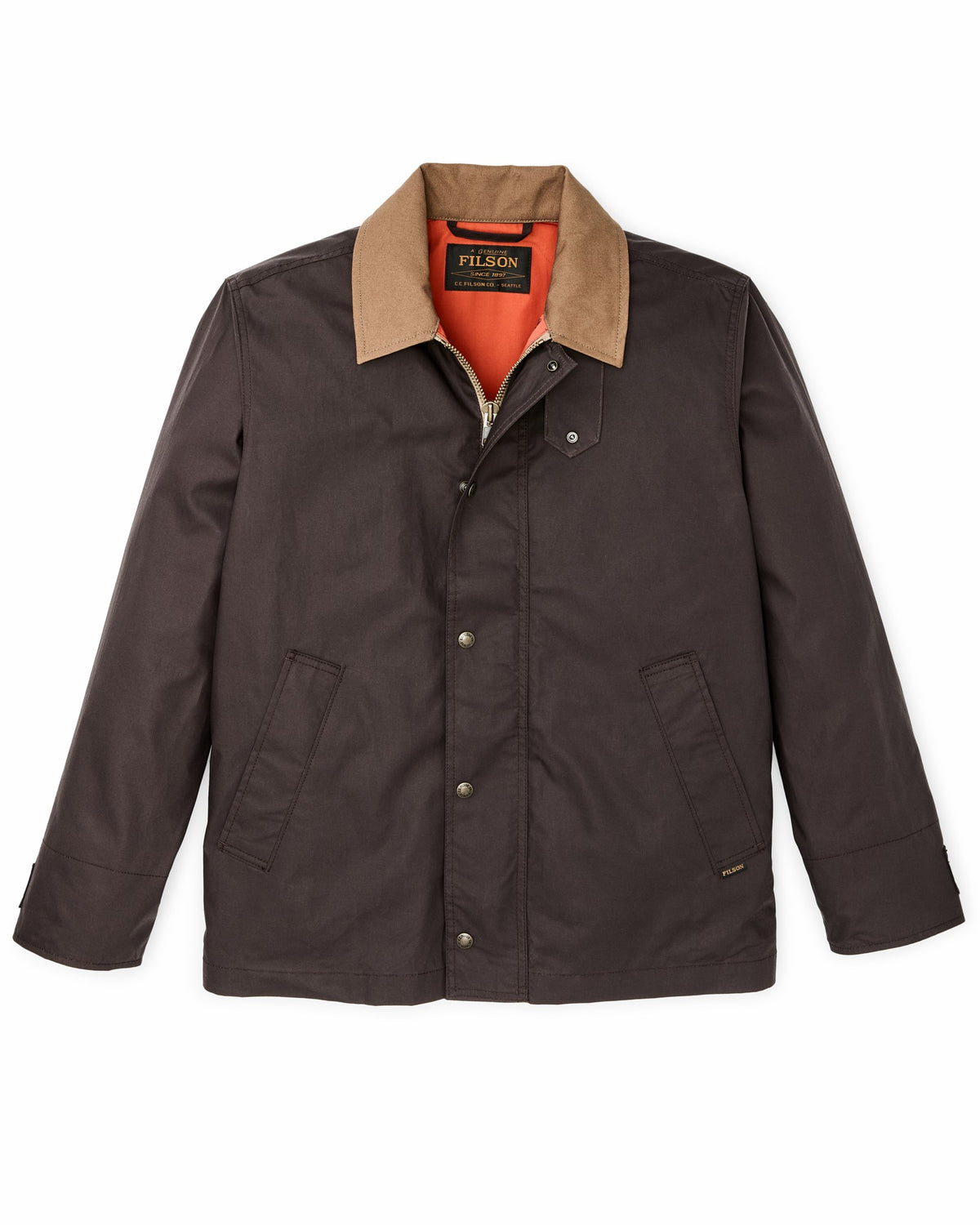 Filson Premium / Dry Wax Short Field Jacket - Dark Brown