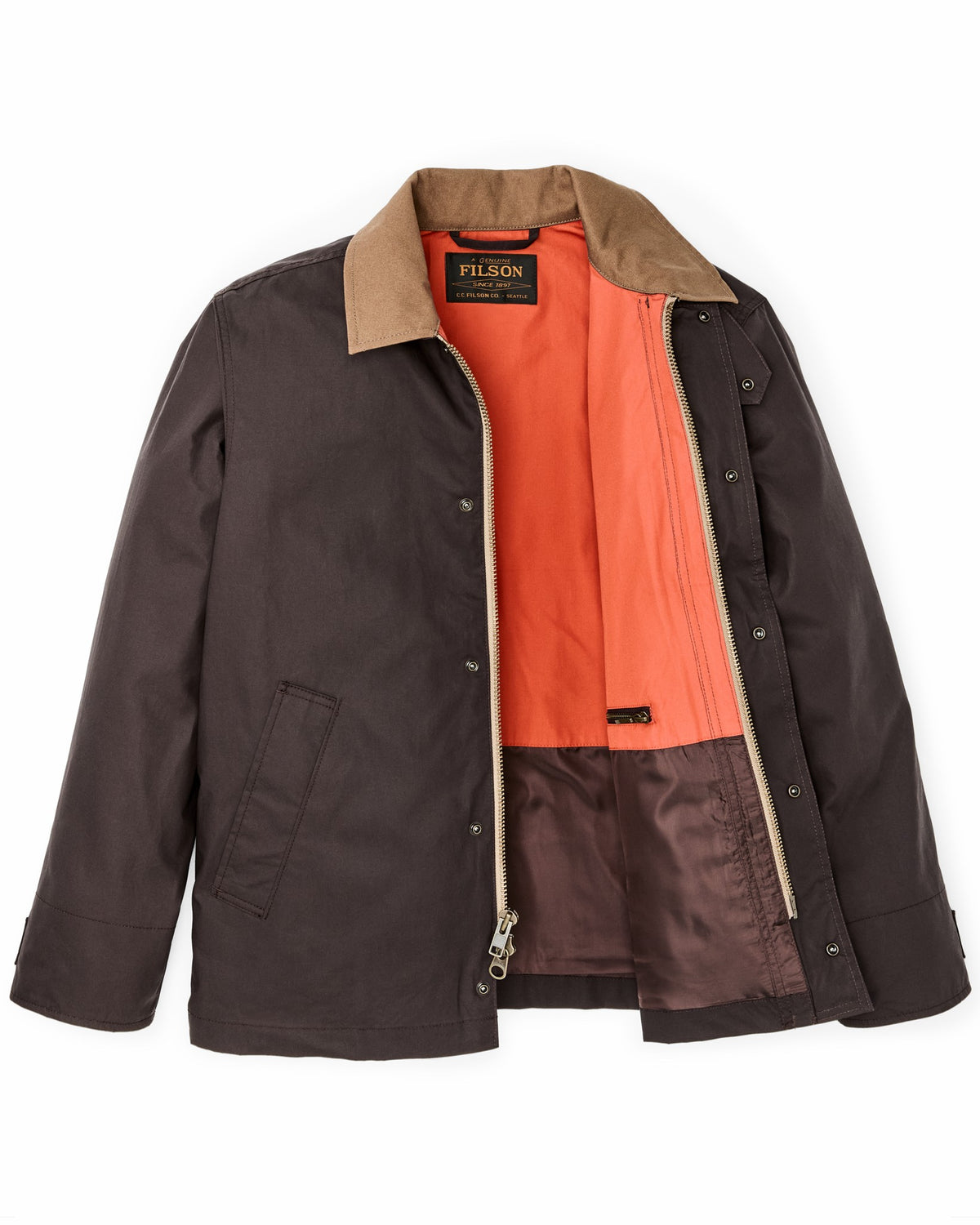 Filson Premium / Dry Wax Short Field Jacket - Dark Brown