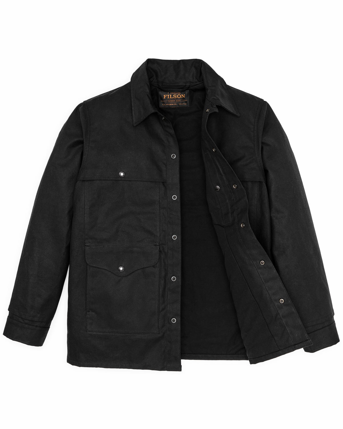 Filson Everyday / Lined Tin Cloth Cruiser Jacket - Black