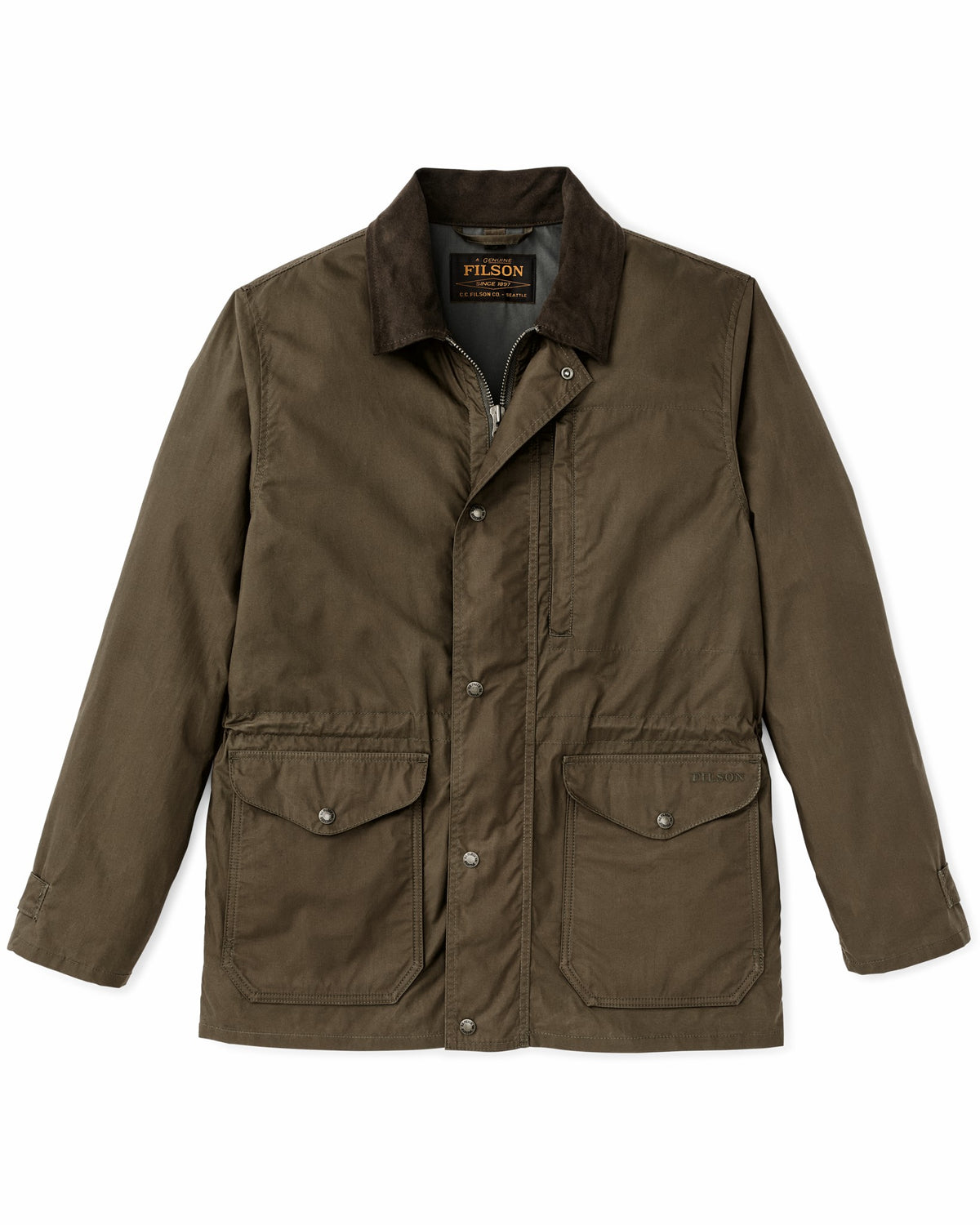 Filson Popular / Dry Wax Mile Marker Coat - Burnt Olive