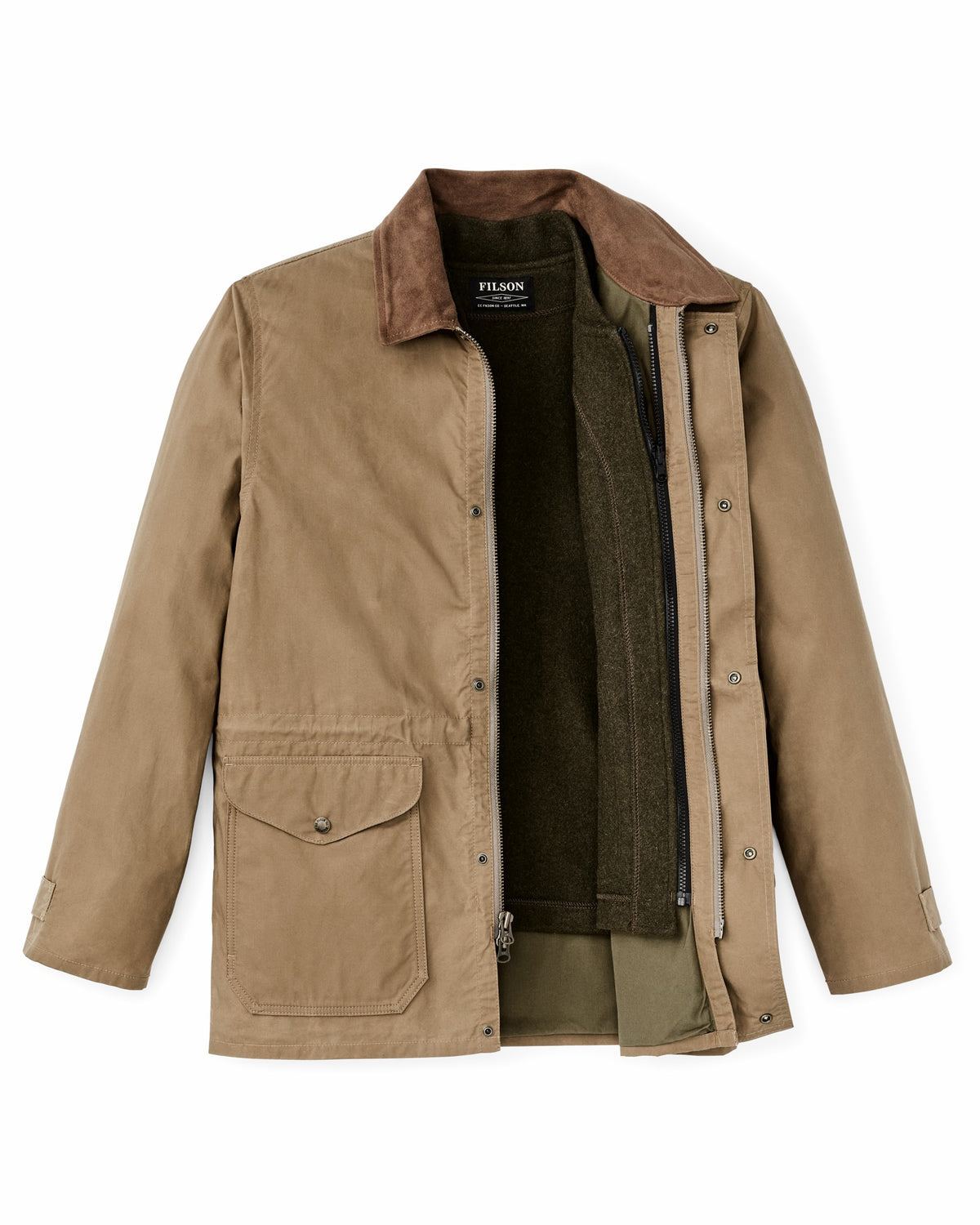 Filson Recommended / Dry Wax Mile Marker Coat - Dark Beige