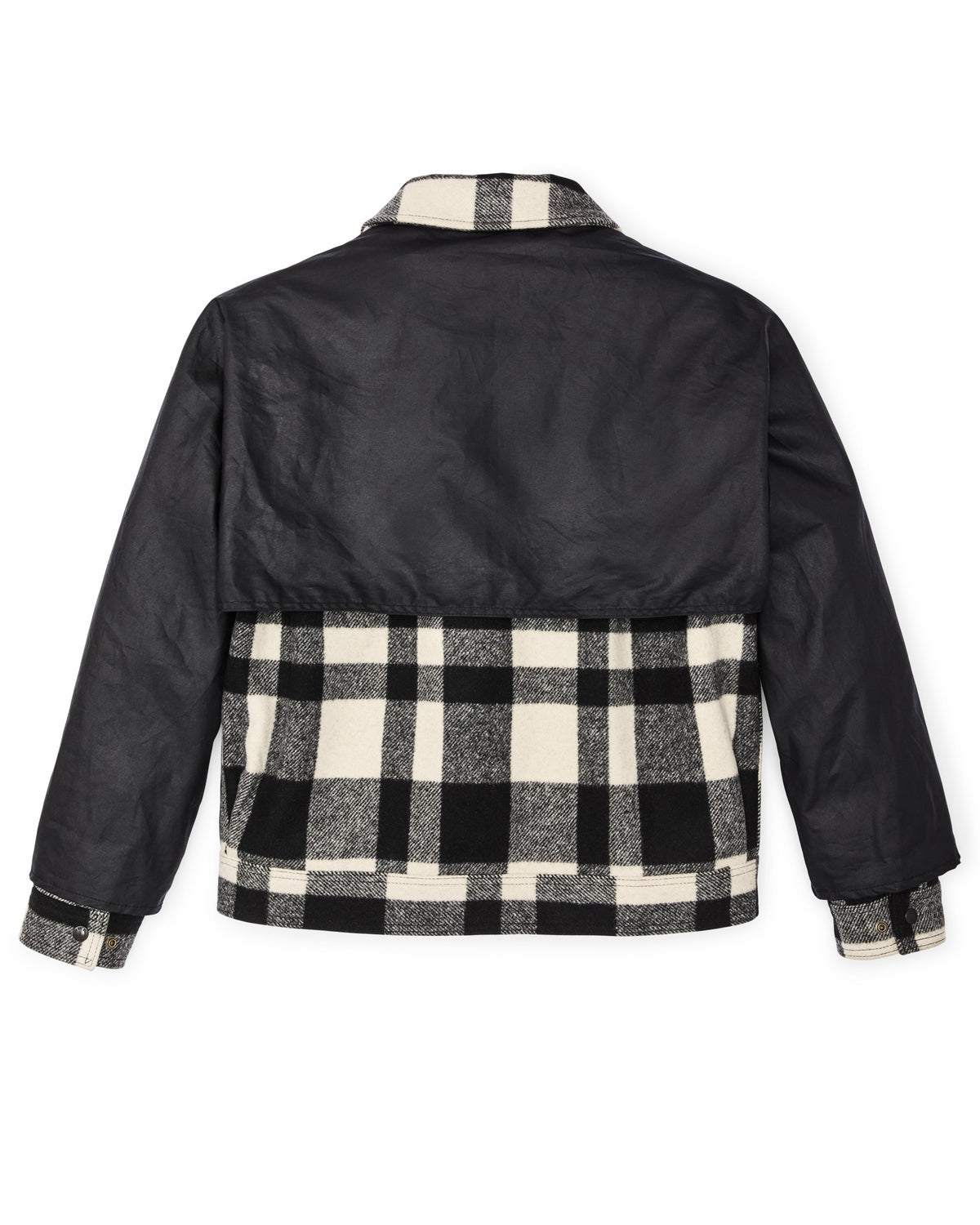 Filson Discount / Mackinaw Wool Caped Jacket - Natural Black Plaid / Navy