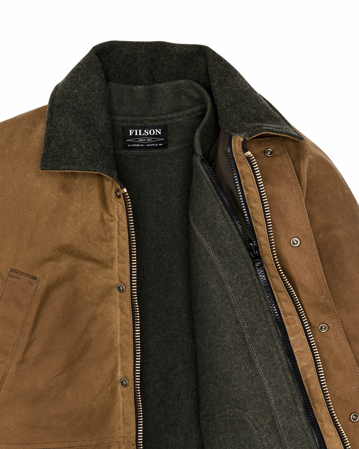 Filson Value / Lined Tin Cloth Field Jacket - Dark Tan