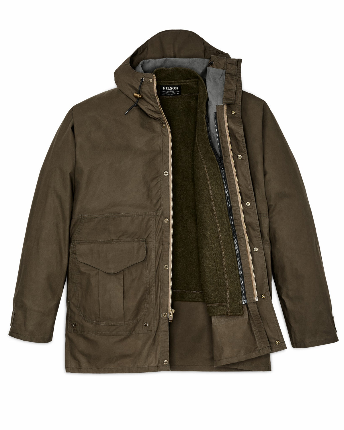 Filson Classic / Dry Wax Omak Coat - Burnt Olive