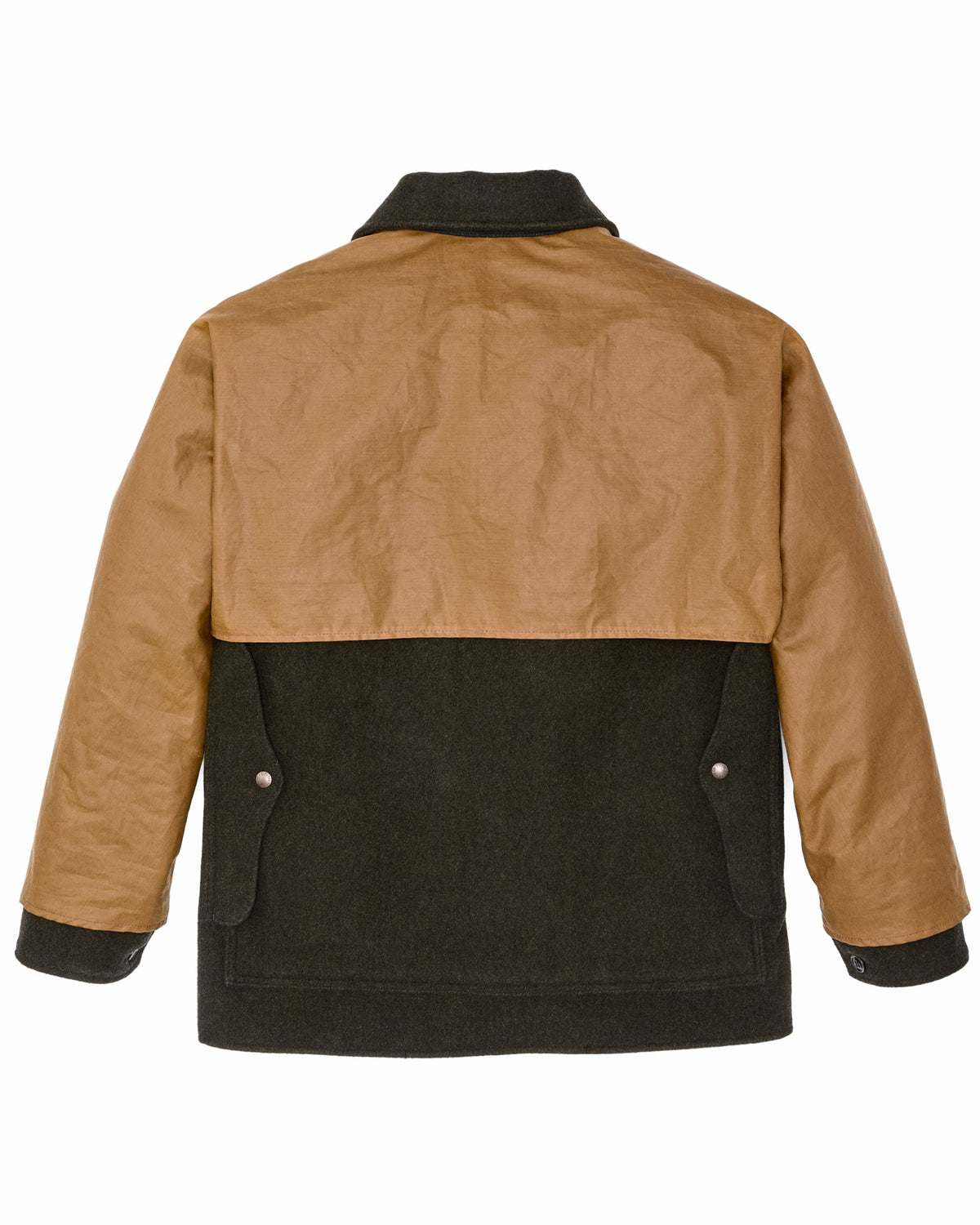 Filson Recommended / Mackinaw Wool Caped Cruiser Jacket - Peat Black / Dark Tan