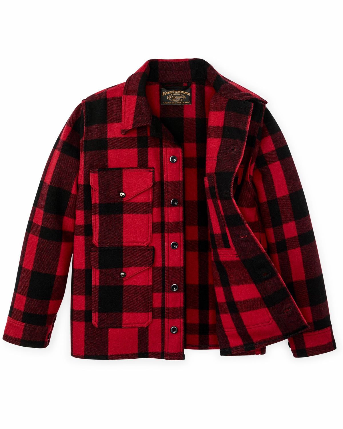 Filson Popular / 1940s Mackinaw Wool Cruiser Jacket - Red / Black Heritage Plaid