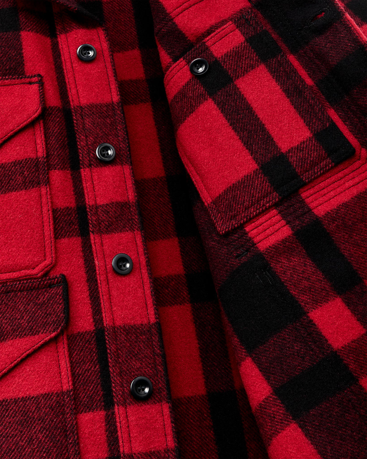 Filson Popular / 1940s Mackinaw Wool Cruiser Jacket - Red / Black Heritage Plaid