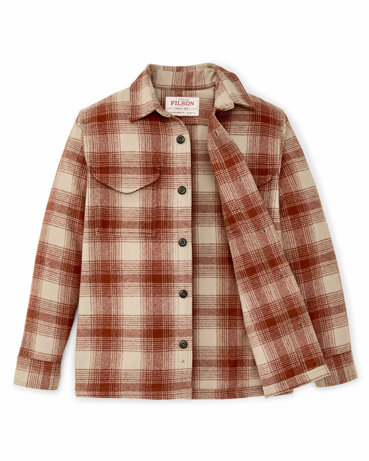 Filson Customer Favorite / Wool Jac-shirt - Brick Multi Plaid