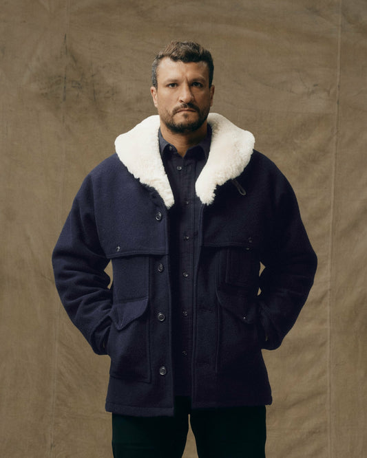 Filson Popular / Lined Mackinaw Wool Packer Coat - Dark Navy