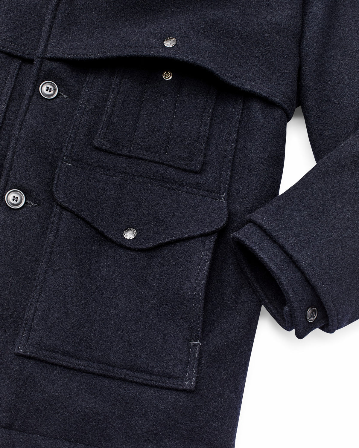 Filson Popular / Lined Mackinaw Wool Packer Coat - Dark Navy