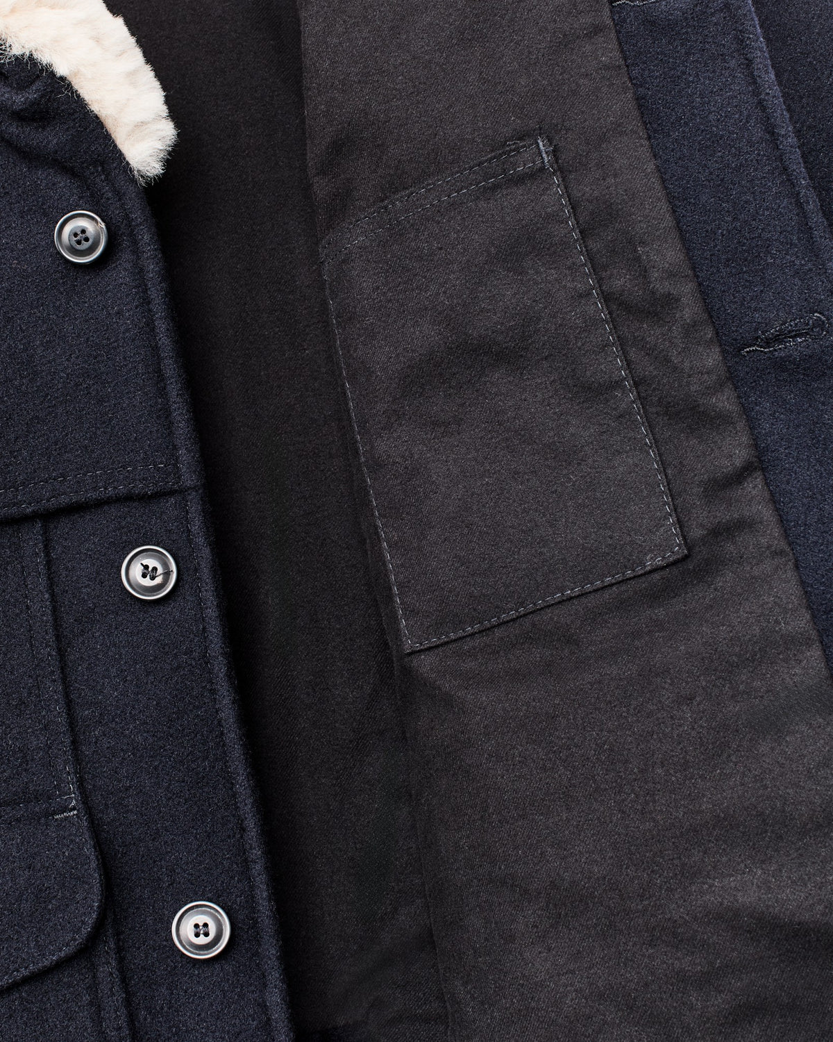 Filson Popular / Lined Mackinaw Wool Packer Coat - Dark Navy