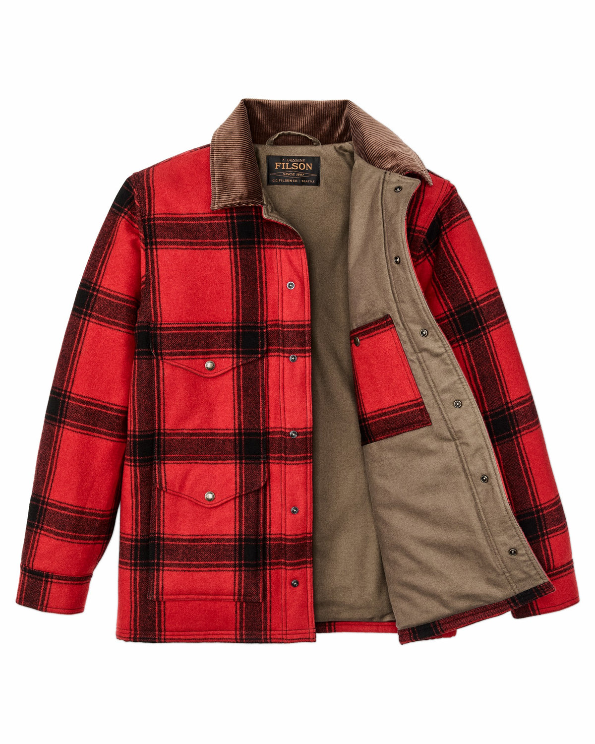 Filson Great Value / Spokane Insulated Cruiser Jacket - Red / Black Windowpane