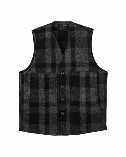 Filson Recommended / Mackinaw Wool Vest - Charcoal / Black Heritage Plaid