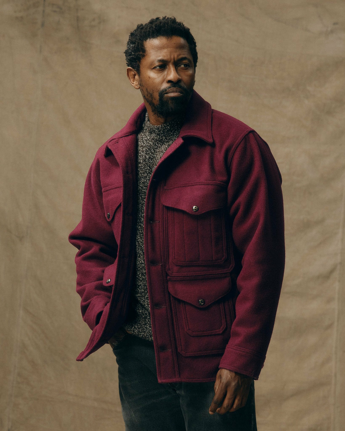Filson Discount / 1940s Mackinaw Wool Cruiser Jacket - Wine