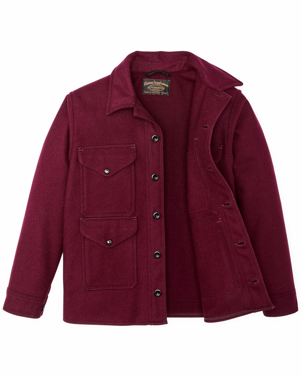 Filson Discount / 1940s Mackinaw Wool Cruiser Jacket - Wine