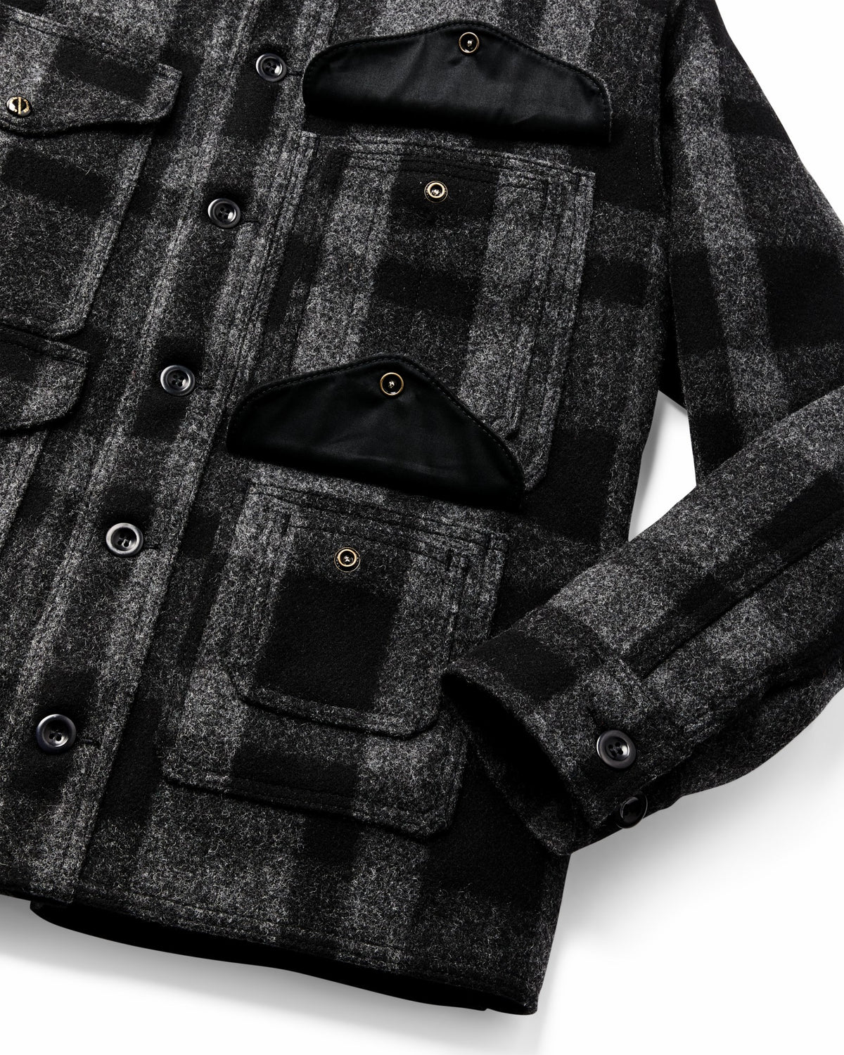 Filson Classic / 1940s Mackinaw Wool Cruiser Jacket - Charcoal / Black Heritage Plaid