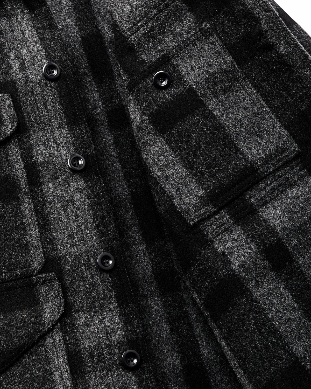 Filson Classic / 1940s Mackinaw Wool Cruiser Jacket - Charcoal / Black Heritage Plaid