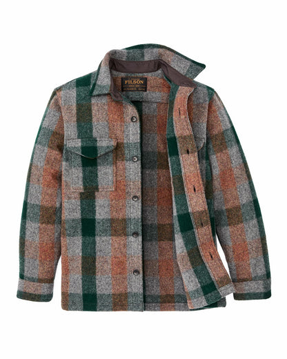 Filson Essential / Mackinaw Wool Jac-shirt - Green / Orange / Gray Plaid