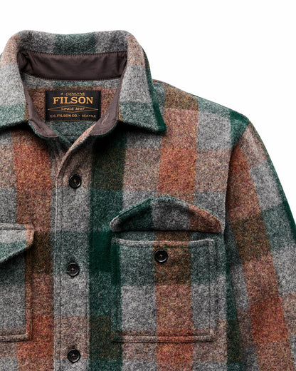 Filson Essential / Mackinaw Wool Jac-shirt - Green / Orange / Gray Plaid