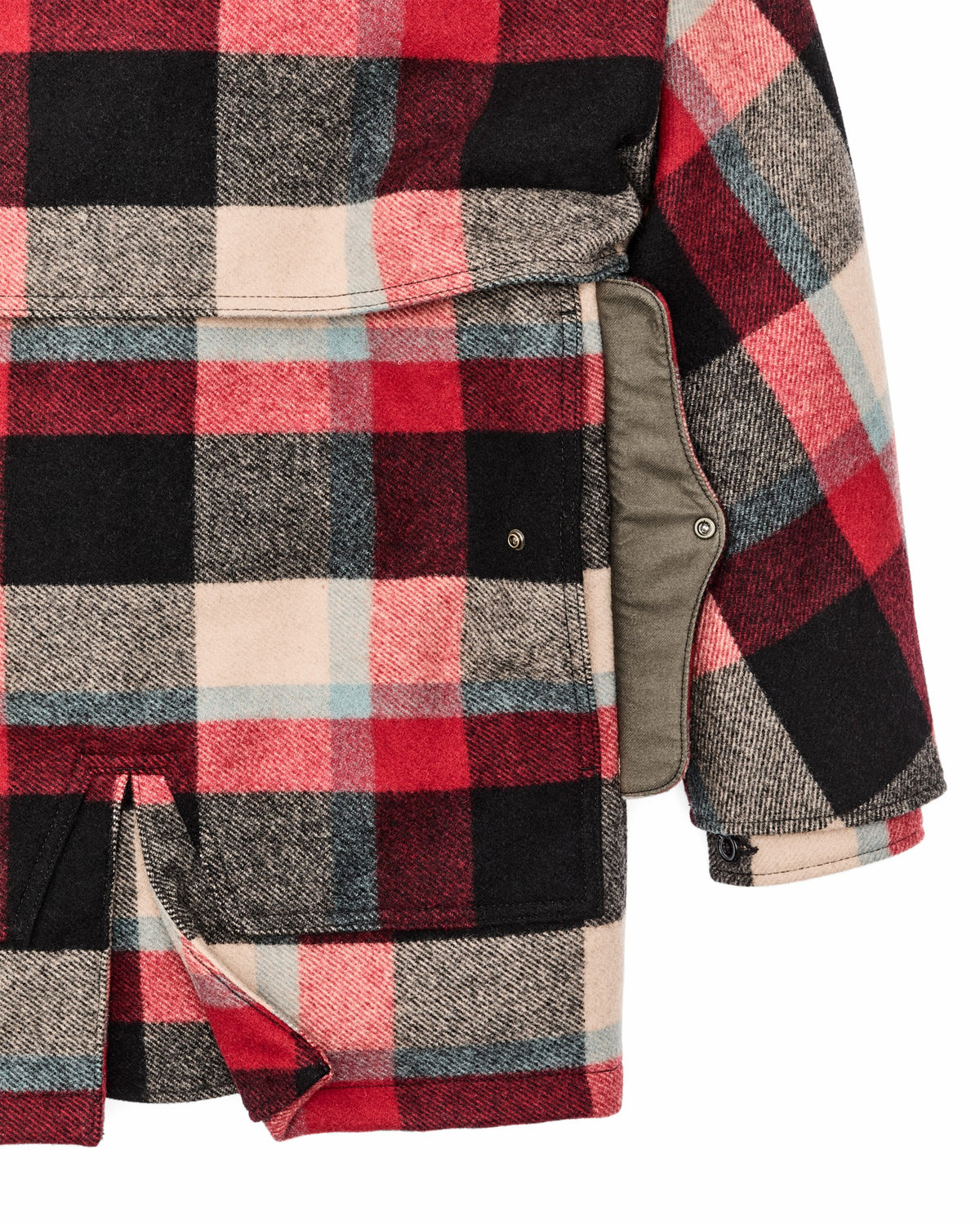 Filson Discount / Lined Mackinaw Wool Packer Coat - Red / Cream / Blue Plaid