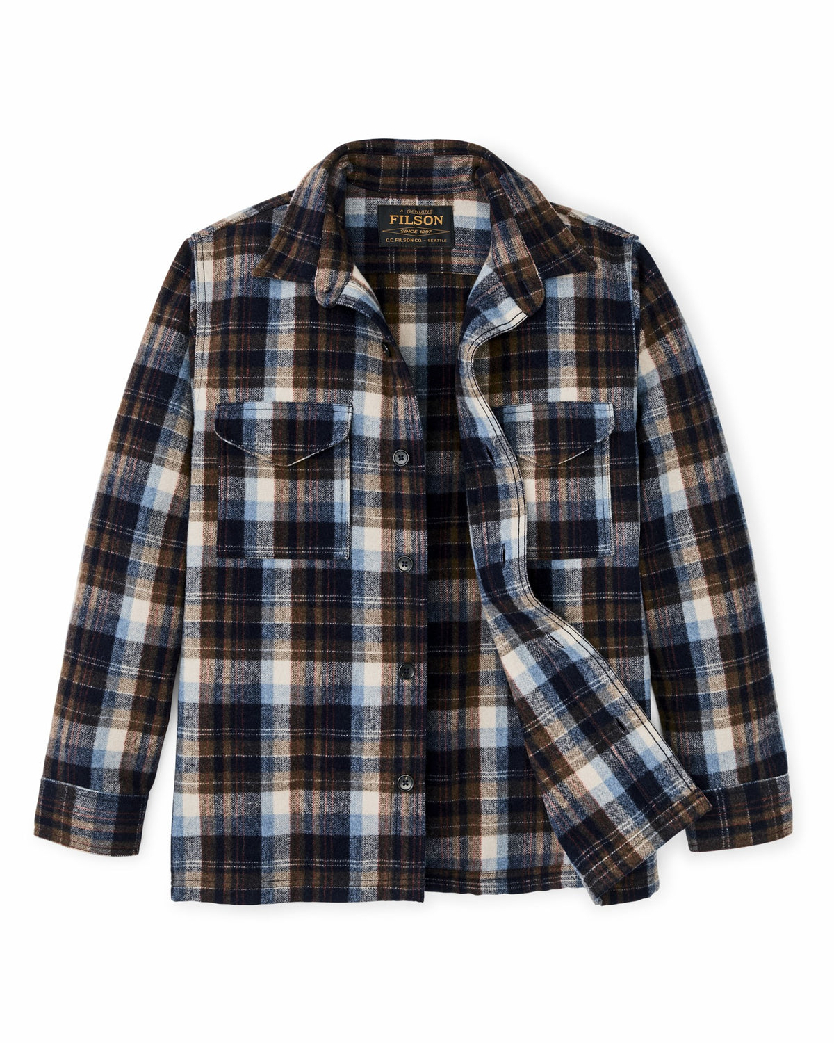 Filson Special Offer / Wool Jac-shirt - Brown / Light Blue Multi Plaid