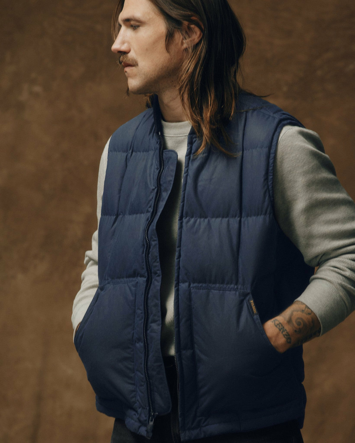 Filson Popular / Waxed Down Vest - Night Sky
