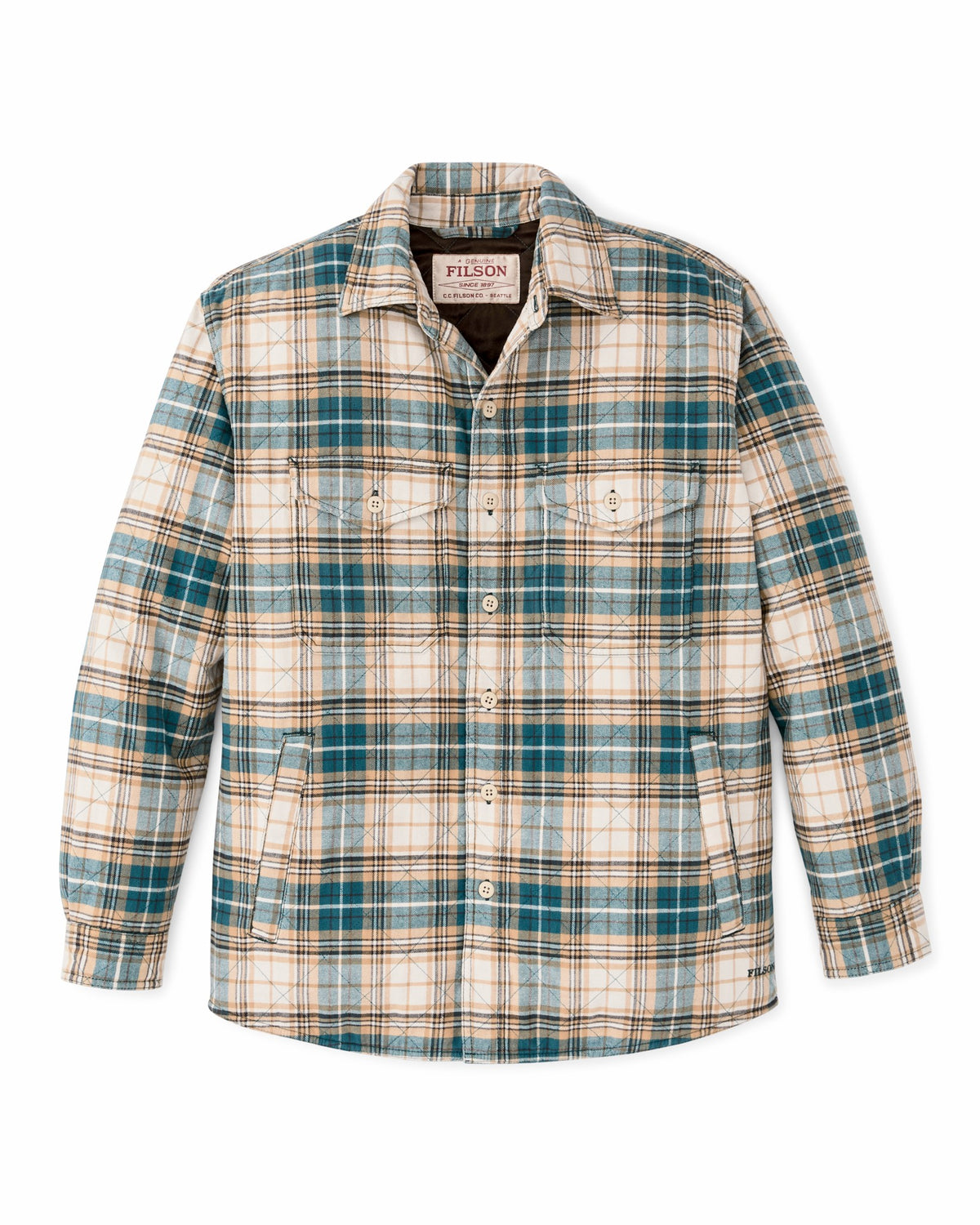 Filson Exclusive / Insulated Flannel Jac-shirt - Teal / Khaki Plaid