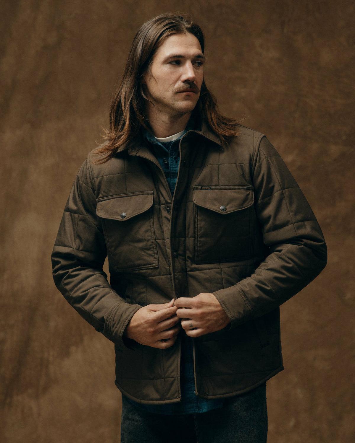 Filson Premium / Cover Cloth Quilted Jac-shirt - Slate Black