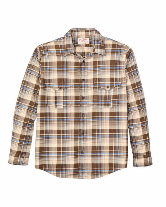 Filson Customer Favorite / Lightweight Alaskan Guide Shirt - Cream / Blue / Multi Plaid