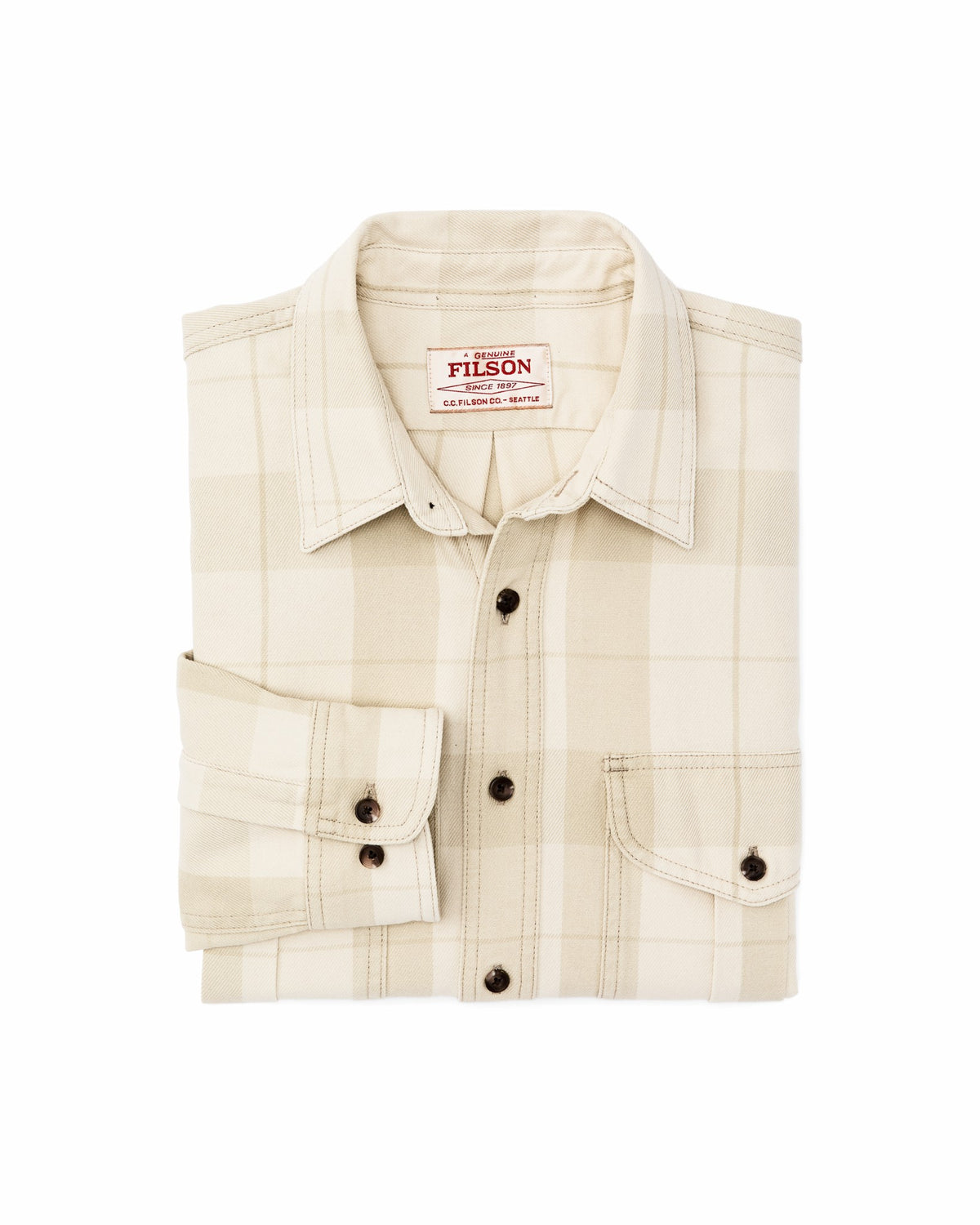 Filson Sale / Vintage Wash Alaskan Guide Shirt - Sand / Stone Plaid