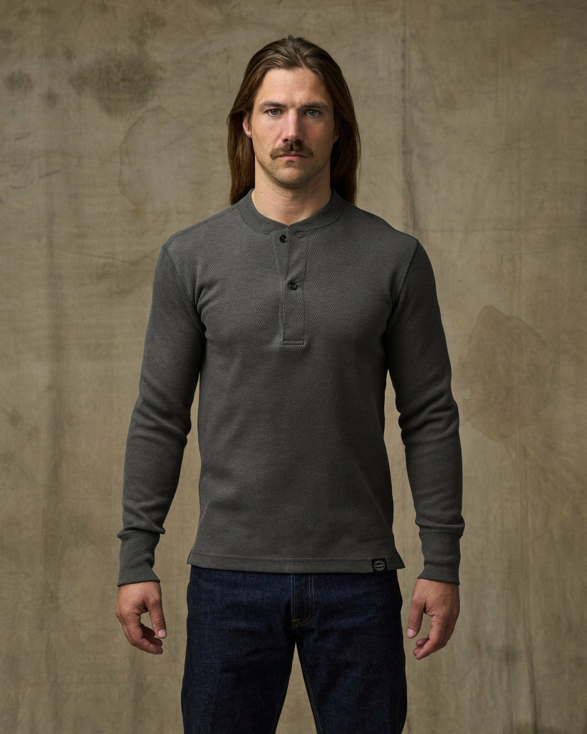 Filson Classic / Waffle Knit Henley - Charcoal