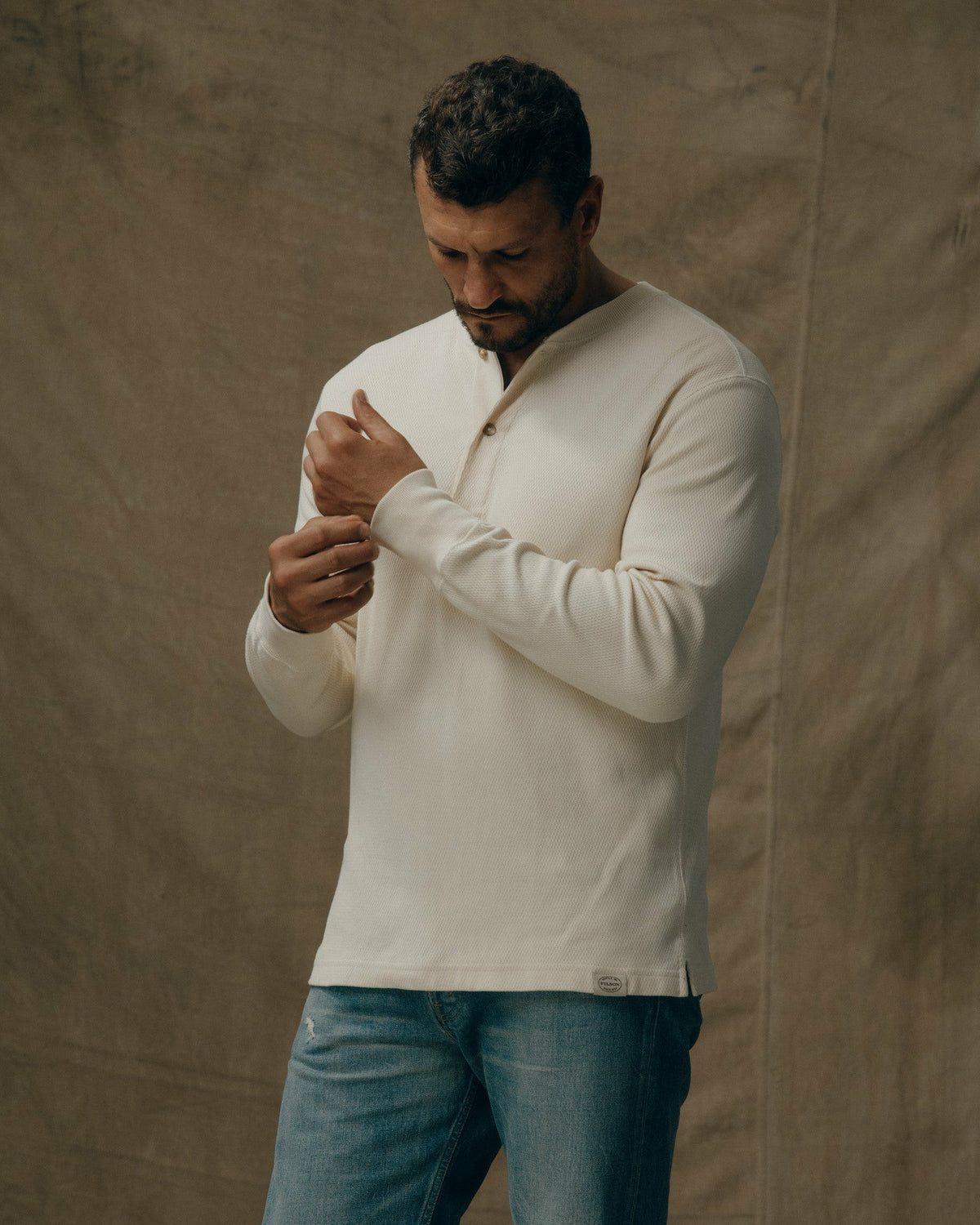 Filson Deals / Men's 100% Cotton Waffle Knit Henley