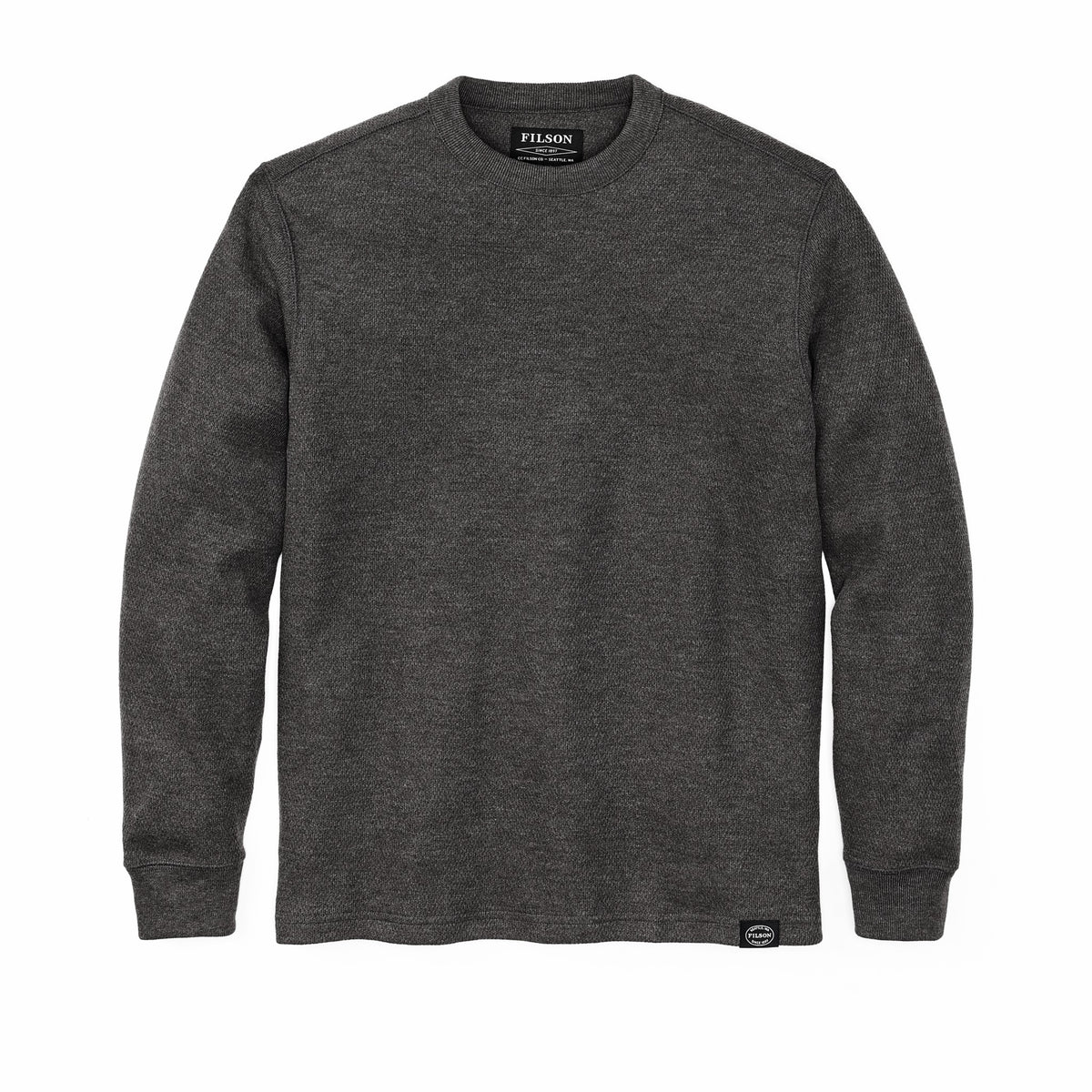 Filson Trusted / Men's Waffle Knit Thermal Crewneck Sweatshirt — Charcoal