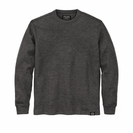 Filson Trusted / Men's Waffle Knit Thermal Crewneck Sweatshirt — Charcoal