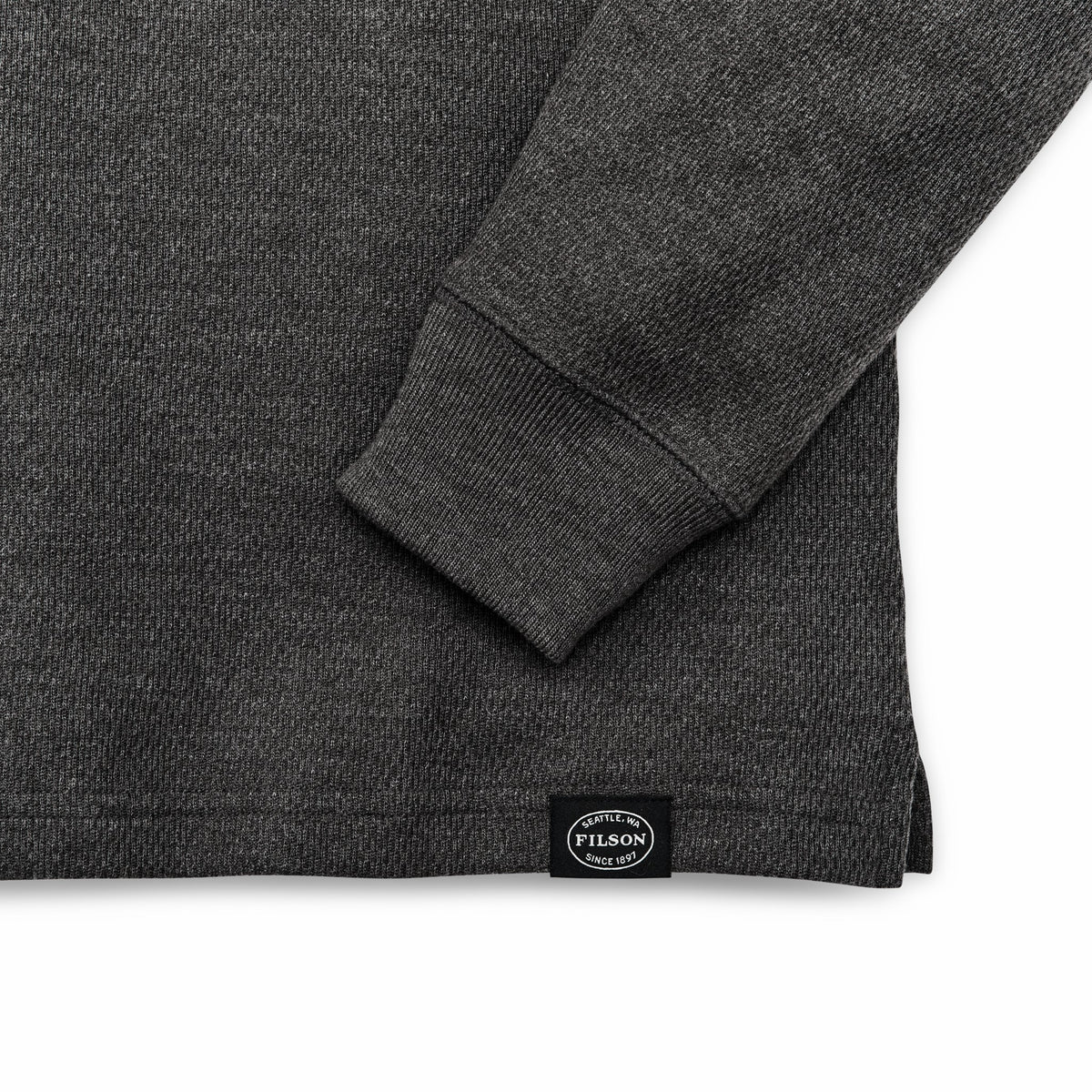 Filson Trusted / Men's Waffle Knit Thermal Crewneck Sweatshirt — Charcoal