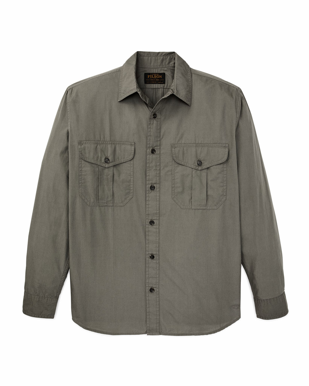 Filson Recommended / Filson's Washed Feather Cloth Shirt - Olive Gray