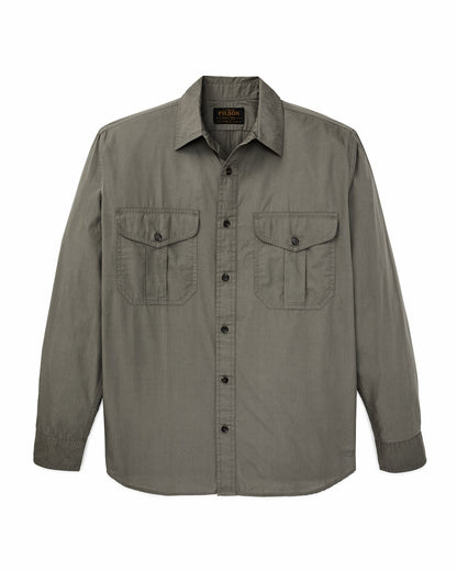 Filson Recommended / Filson's Washed Feather Cloth Shirt - Olive Gray