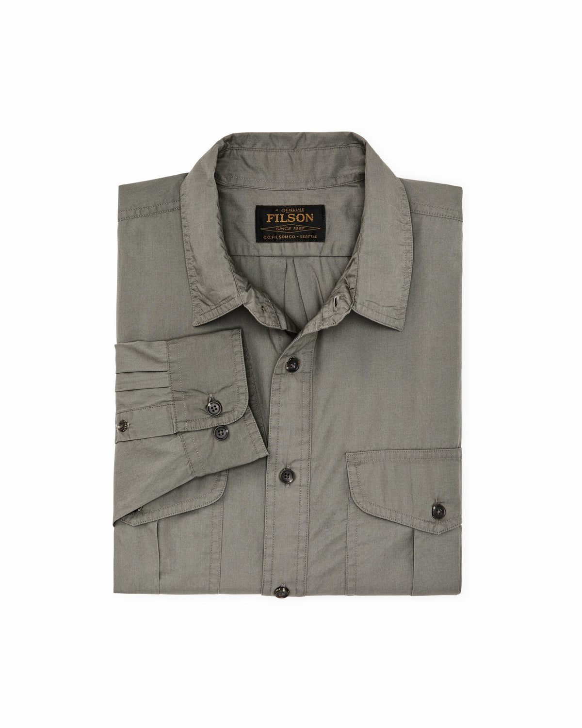 Filson Recommended / Filson's Washed Feather Cloth Shirt - Olive Gray