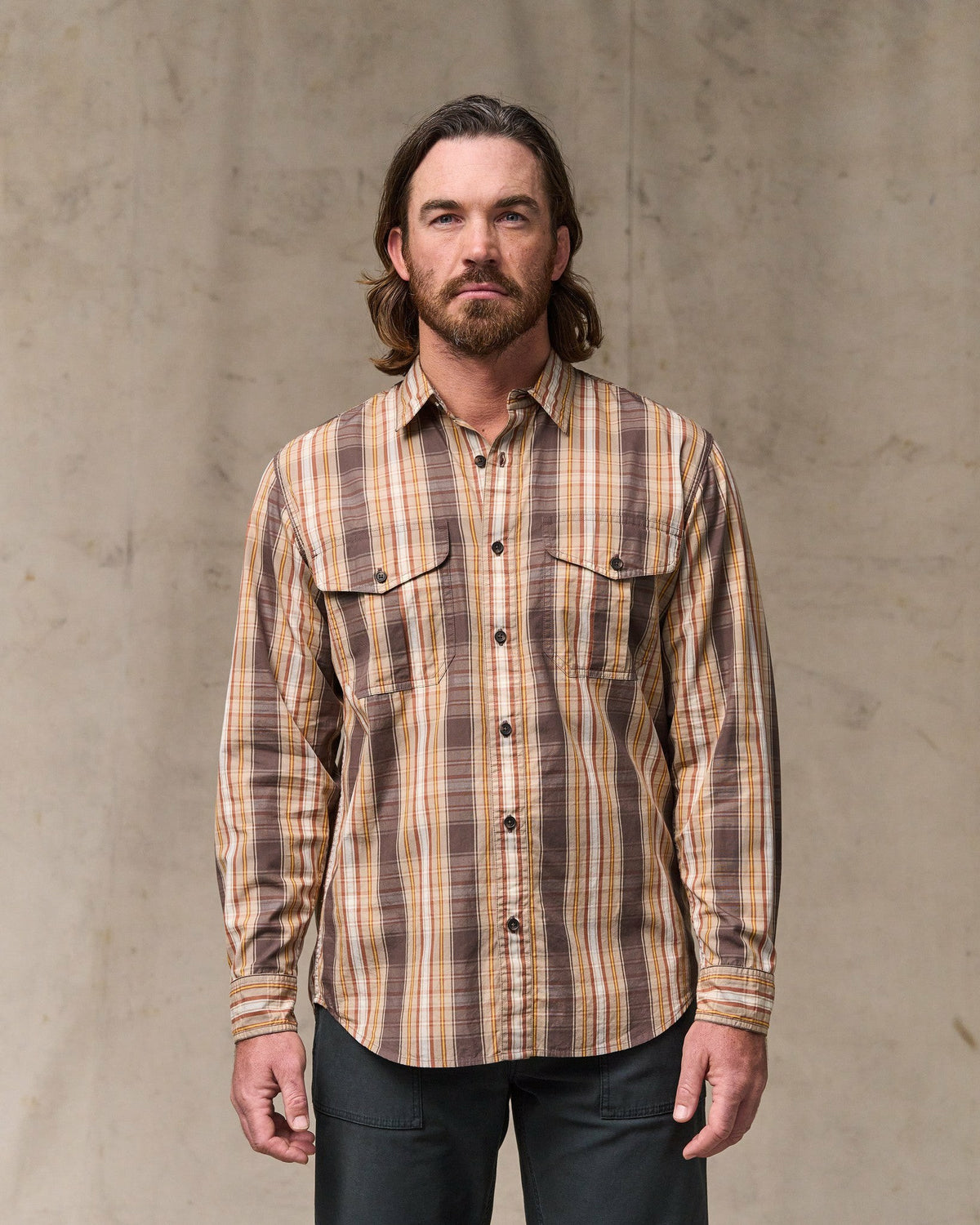 Filson Great Value / Filson's Washed Feather Cloth Shirt - Brown Multi Plaid