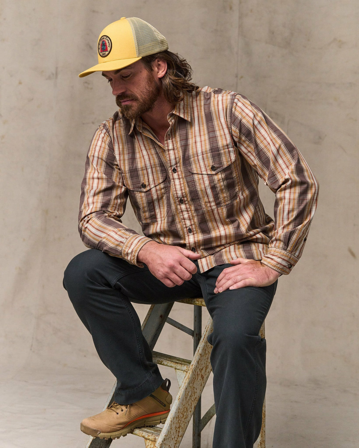 Filson Great Value / Filson's Washed Feather Cloth Shirt - Brown Multi Plaid