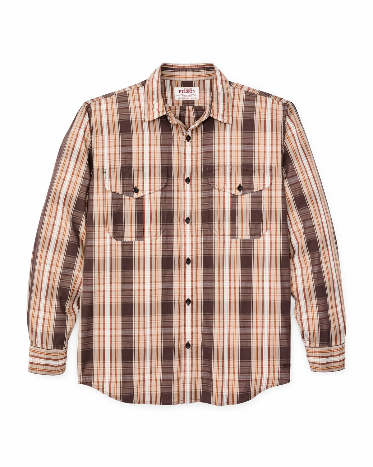 Filson Great Value / Filson's Washed Feather Cloth Shirt - Brown Multi Plaid