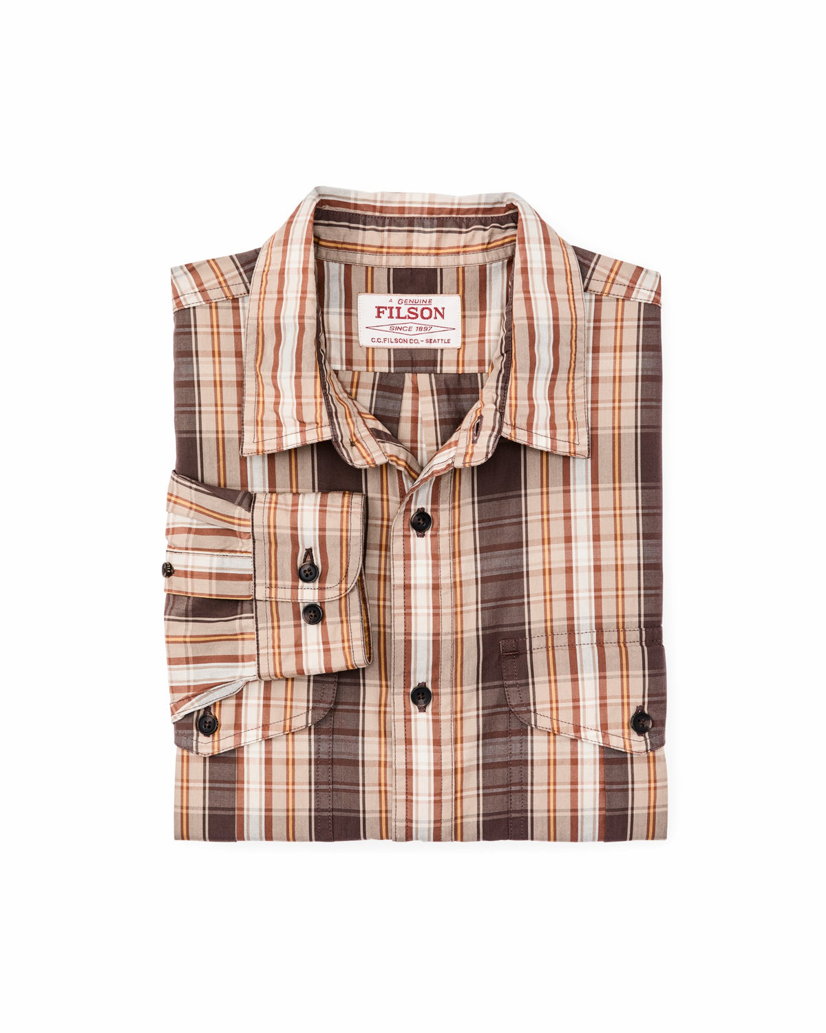Filson Great Value / Filson's Washed Feather Cloth Shirt - Brown Multi Plaid