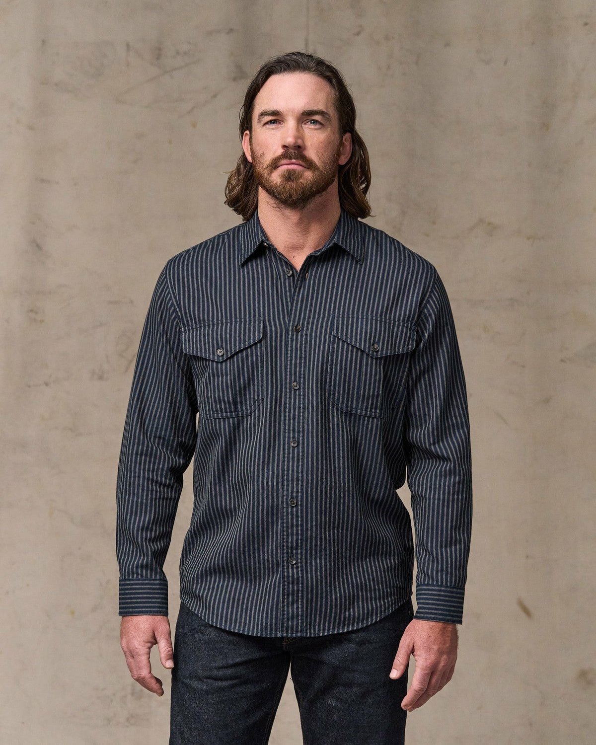 Filson Latest / Lightweight Alaskan Guide Shirt - Indigo / Ticking Stripe