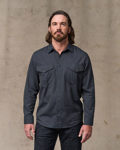 Filson Latest / Lightweight Alaskan Guide Shirt - Indigo / Ticking Stripe