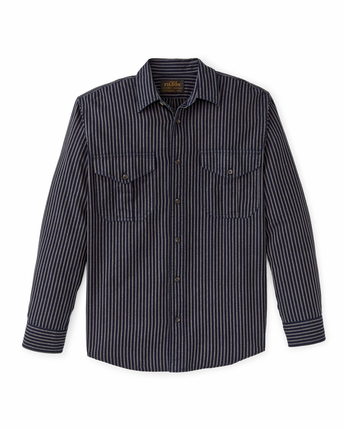 Filson Latest / Lightweight Alaskan Guide Shirt - Indigo / Ticking Stripe