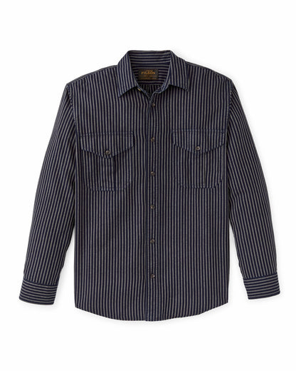 Filson Latest / Lightweight Alaskan Guide Shirt - Indigo / Ticking Stripe