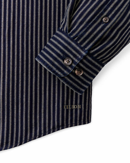 Filson Latest / Lightweight Alaskan Guide Shirt - Indigo / Ticking Stripe