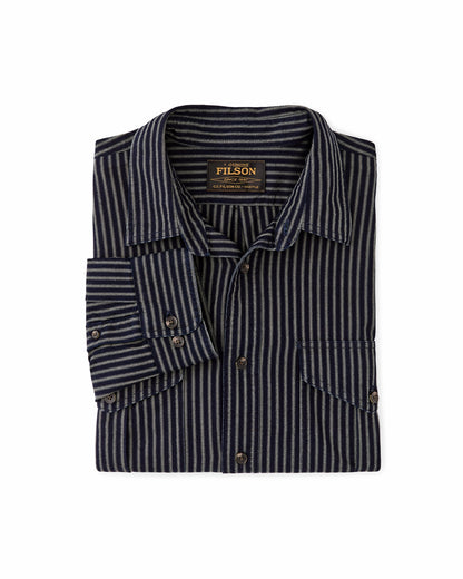 Filson Latest / Lightweight Alaskan Guide Shirt - Indigo / Ticking Stripe