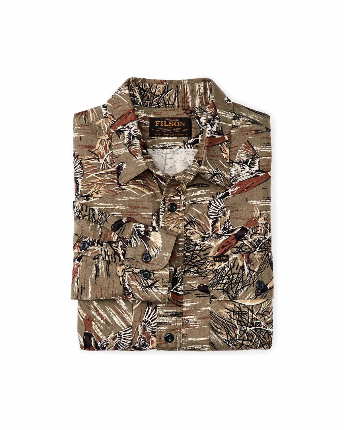 Filson Quality / Field Flannel Shirt - Brown / Marsh Mallards
